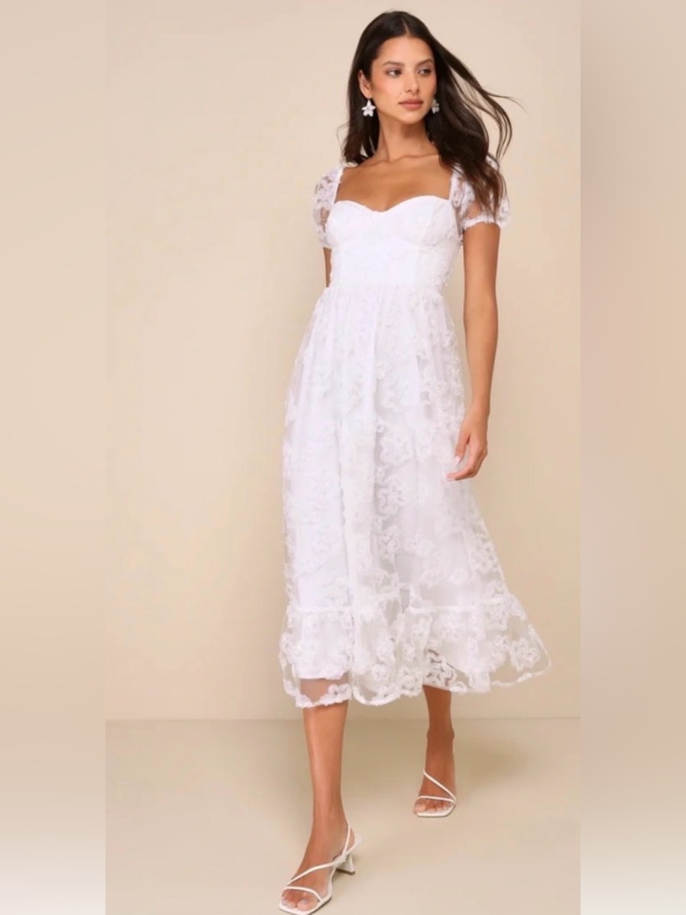 Lulus White Midi Dress - Picture 2 of 4